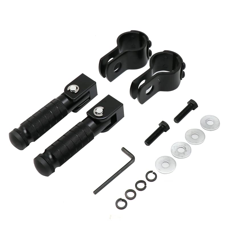 YWLUWEI M8 Motorcycle Foot Rests Motorbike Foldable Foot Pegs Front Footpeg Rear Footpeg Electric Car Anti-Skid Rearsets Folded Footrest Bicycle 90 Degree Fixed Folding Passenger Pedal Supports(Black) - Image 5